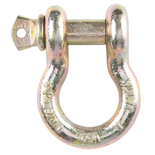 Screw Pin Anchor Shackle, 3/8", Screw Pin, Yellow Chromate Plated Meunier Outillage Industriel