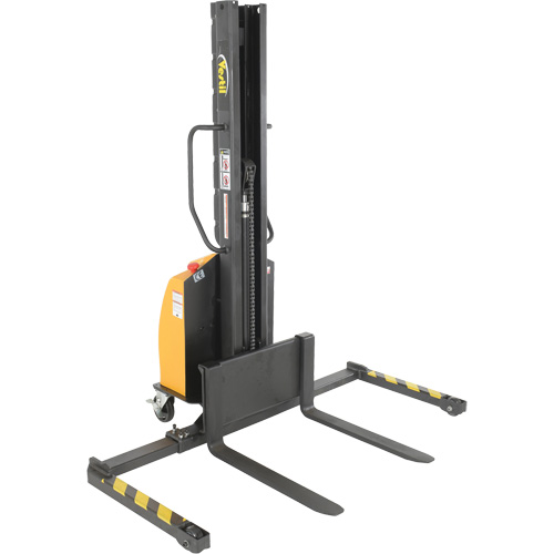 Narrow Mast Powered Lift Stacker, Electric Operated, 1000 lbs. Capacity, 63" Max Lift Meunier Outillage Industriel