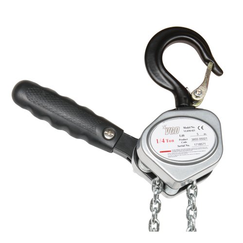 Mini Lever Hoist, 5' Lift, 500 lbs. (0.25 tons) Capacity, Zinc Plated Chain Meunier Outillage Industriel
