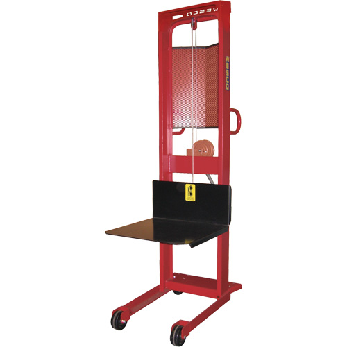 Winch Stacker, Hand Winch Operated, 1000 lbs. Capacity, 70" Max Lift Meunier Outillage Industriel