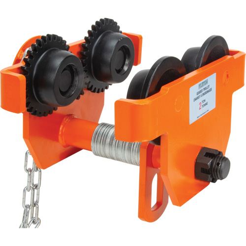 Adjustable Trolley with Safety Plates, 6000 lbs. (3 tons) Capacity, 3-15/16" - 5-14/16" Meunier Outillage Industriel