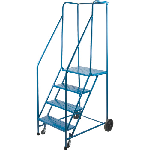 CSA-Certified Rolling Step Ladder, 4 Steps, 22" Step Width, 37" Platform Height, Steel Meunier Outillage Industriel