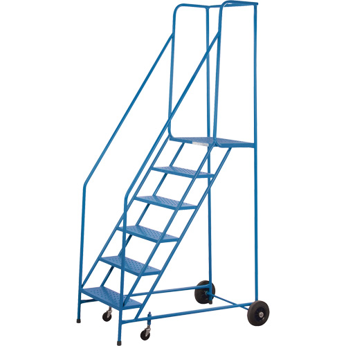 CSA-Certified Rolling Step Ladder, 6 Steps, 22" Step Width, 55" Platform Height, Steel Meunier Outillage Industriel