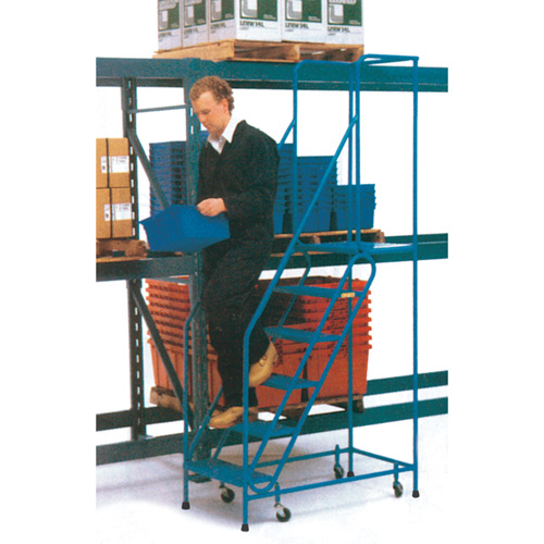 CSA-Certified Rolling Step Ladder, 6 Steps, 22" Step Width, 55" Platform Height, Steel Meunier Outillage Industriel