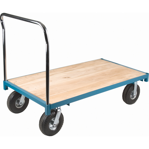 Chariot &agrave; plateforme robuste, 48" lo x 24" la, Capacit&eacute; de 1200 lb, Roues en Pneumatique Meunier Outillage Industriel
