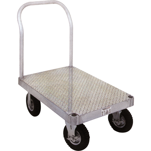 Aluminum Platform Truck, 36" W x 72" L, 2000 lbs. Cap., Rubber Wheels Meunier Outillage Industriel