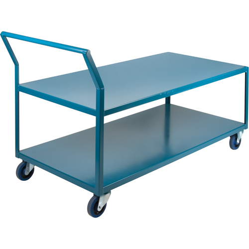 Heavy-Duty Low Profile Shop Carts, 2 Tiers, 30" W x 72" D x 40" H, 1200 lbs. Cap. Meunier Outillage Industriel