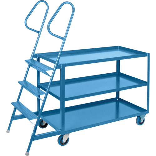 Chariots &agrave; cueillette, Acier, 24" la x 64" p, 3 tablettes, Capacit&eacute; 1200 lb Meunier Outillage Industriel