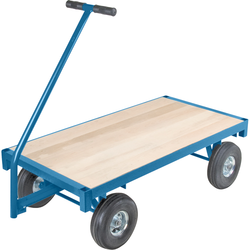 Chariots wagon ergonomiques &agrave; plateforme, 24" la x 48" lo, 45" Poign&eacute;e, 1000 lb Capacit&eacute;, 10" Dia. de roue, Pneumatique Roues Meunier Outillage Industriel