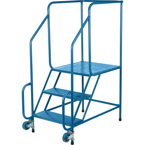 Tilt-N-Roll Ladders, Steel, 3 Steps, 22" Wide, 24" D x 27" H Top Step Meunier Outillage Industriel