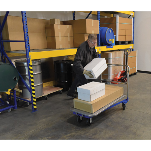 Platform Cart, 48" L x 24" W, 1500 lbs. Capacity, Mold-on Rubber Casters Meunier Outillage Industriel