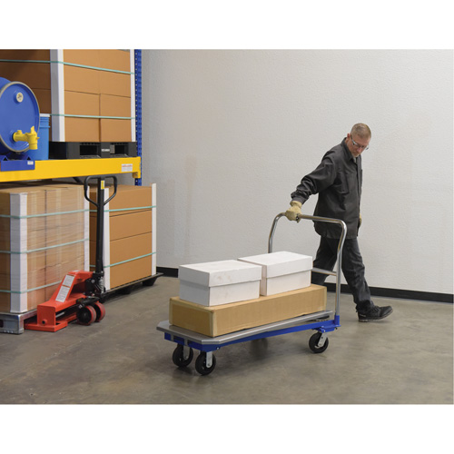 Platform Cart, 48" L x 24" W, 1500 lbs. Capacity, Mold-on Rubber Casters Meunier Outillage Industriel