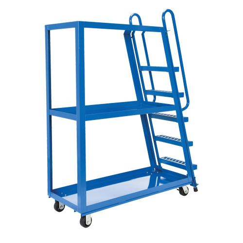 Chariot &agrave; cueillette, Acier, 21-7/8" la x 56-1/8" p, 3 tablettes, Capacit&eacute; 1000 lb Meunier Outillage Industriel