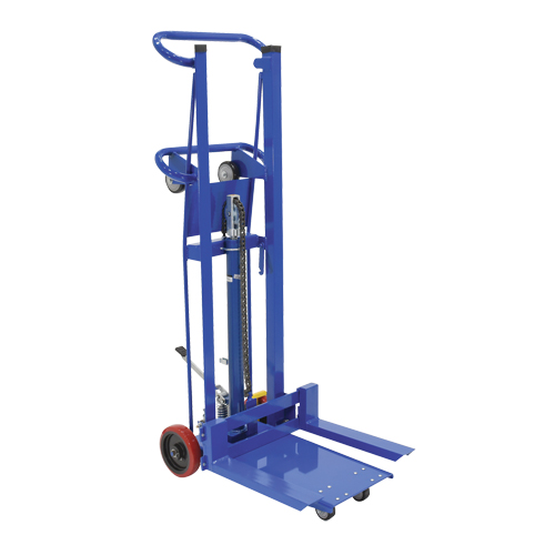 Empileur &agrave; plateforme, M&eacute;canisme Pompe au pied, Capacit&eacute; de 750 lb, Levage max de 52" Meunier Outillage Industriel