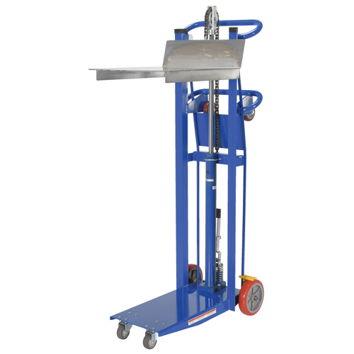 Gerbeur &agrave; plateforme hydraulique, M&eacute;canisme Pompe au pied, Capacit&eacute; de 750 lb, Levage max de 52" Meunier Outillage Industriel