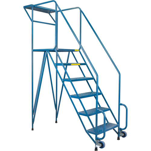 Mechanics/Maintenance Rolling Ladder, Steel, 6 Steps, 57" Platform Height Meunier Outillage Industriel