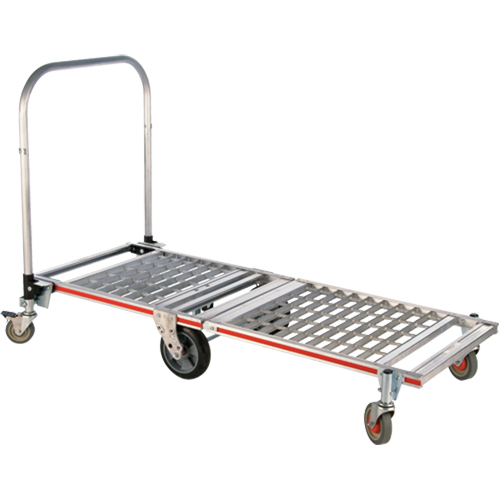 Chariot &agrave; plateforme repliable &agrave; six roues, Aluminium, 1550 lb, 61-7/8" lo x 23-1/4" la, Hauteur 39" Meunier Outillage Industriel
