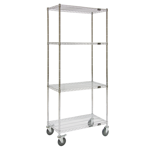 Chariots en treillis m&eacute;tallique, Chrom&eacute;, 48" x 80" x 24", Capacit&eacute; 800 lb Meunier Outillage Industriel