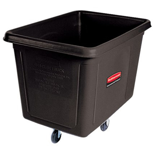 Chariot cubique, Plastique recycl&eacute; noir, 38" lo x 26" la x 28" h, Volume 8 pi³, Capacit&eacute; 300 lb Meunier Outillage Industriel