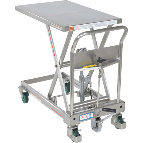 Hydraulic Scissor Lift Table, 31-1/2" L x 19-1/2" W, Stainless Steel, 550 lbs. Capacity Meunier Outillage Industriel