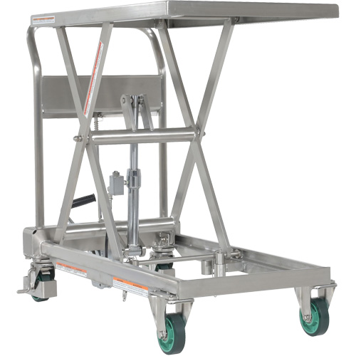 Hydraulic Scissor Lift Table, 31-1/2" L x 19-1/2" W, Stainless Steel, 550 lbs. Capacity Meunier Outillage Industriel