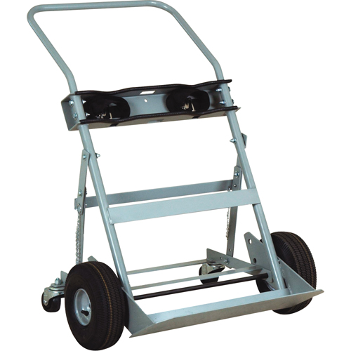 Four-Wheel Cylinder Hand Trucks, Pneumatic Wheels, 28" W x 6" L Base, 1000 lbs. Meunier Outillage Industriel