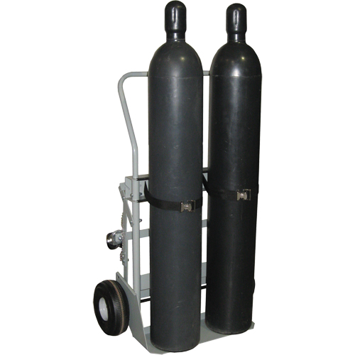 Four-Wheel Cylinder Hand Trucks, Pneumatic Wheels, 28" W x 6" L Base, 1000 lbs. Meunier Outillage Industriel