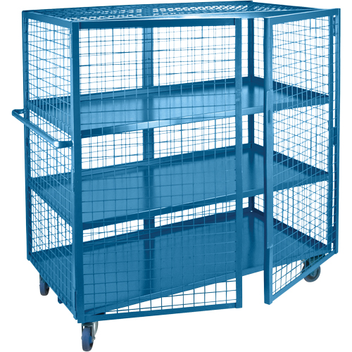 Wire Mesh Truck, 3 Tiers, 63" L x 32" W x 62.5" H, 2400 lbs. Cap. Meunier Outillage Industriel