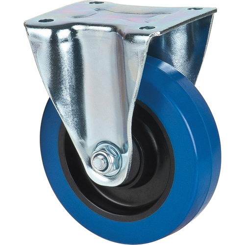 Blue Caster, Rigid, 5" (127 mm), Rubber, 400 lbs. (181 kg.) Meunier Outillage Industriel