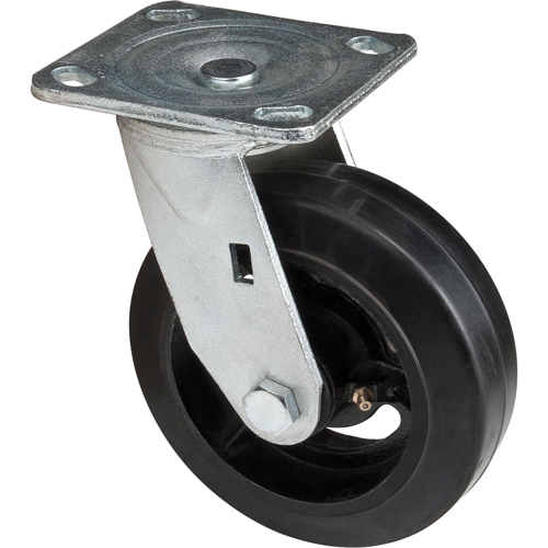 Mold-on Caster, Swivel, 6" (152.4 mm), Rubber, 550 lbs. (249 kg.) Meunier Outillage Industriel
