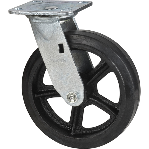 Roulette moul&eacute;, Pivotant, 8" (203,2 mm), Caoutchouc, 660 lb (299 kg) Meunier Outillage Industriel