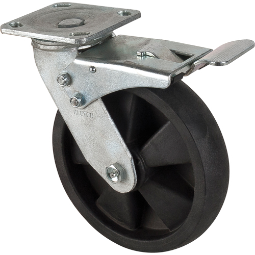 Hi-Temp Caster, Swivel with Brake, 8" (203.2 mm), Nylon, 1000 lbs. (453 kg.) Meunier Outillage Industriel
