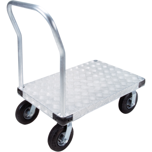 Aluminum Platform Truck, 24" W x 36" L, 1400 lbs. Cap., Pneumatic Wheels Meunier Outillage Industriel