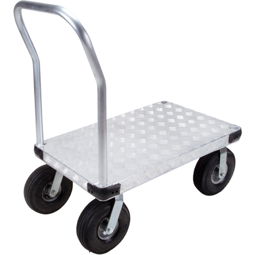 Chariots &agrave; plateforme en aluminium, 24" la x 36" lo, 1600 lb cap, Roues Pneumatique Meunier Outillage Industriel