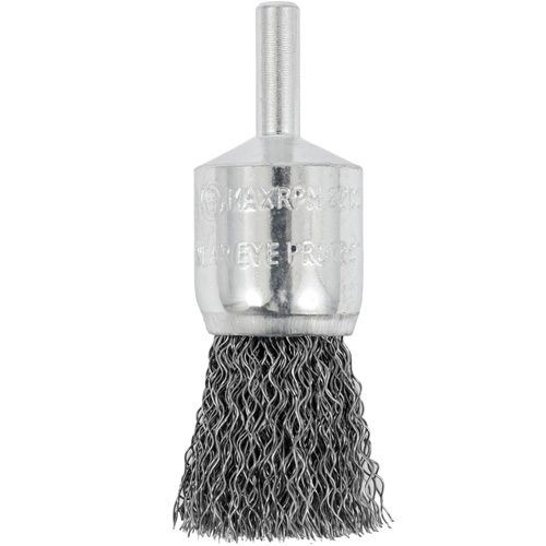 Brosse coupelle sertie mont&eacute;e sur tige, 3/4", Fils 0,012", Tige 1/4" Meunier Outillage Industriel