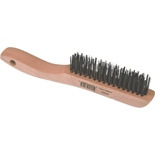 Brosse m&eacute;tallique &agrave; fils courts, Acier, 4 x 16 rangs de fils, Longueur 10" Meunier Outillage Industriel