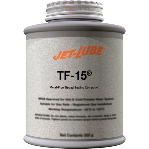 Compos&eacute; d'&eacute;tanch&eacute;it&eacute; sans m&eacute;tal pour raccord filet&eacute; TF-15, Canette &agrave; dessus brosse, 227 ml, -46° C - 315° C/50° F - 600° F Meunier Outillage Industriel