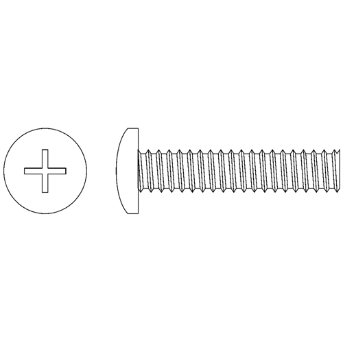 Pan Head Machine Screws, #10-24 x 1/2" L, Zinc Plated Meunier Outillage Industriel