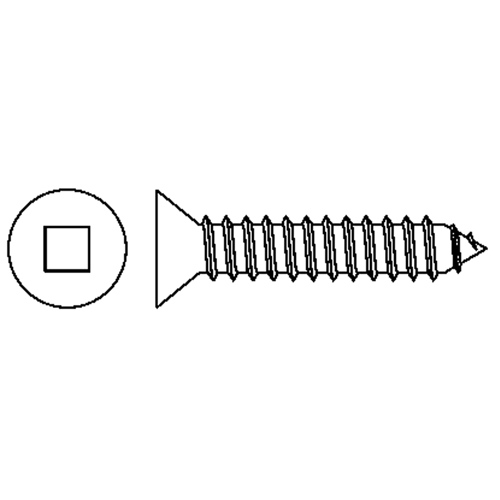 Tapping Flat Head Screws, #8 x 1" L, Zinc Plated Meunier Outillage Industriel