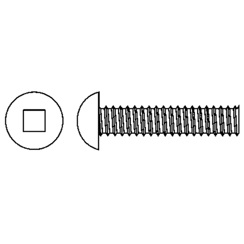 Round Head Machine Screws, #6-32 x 3" L, Zinc Plated Meunier Outillage Industriel