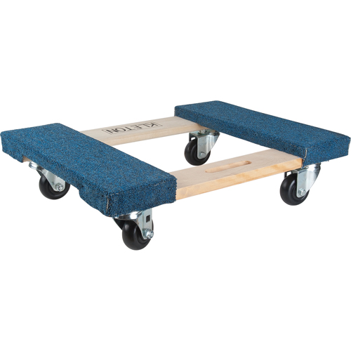 Socle roulant en bois dur &agrave; bouts avec tapis, Cadre en Bois, 18" la x 24" lo, Capacit&eacute; 900 lb Meunier Outillage Industriel