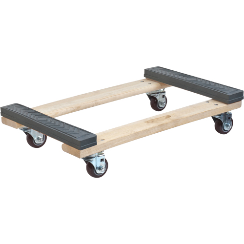 Socle roulant en bois dur &agrave; bouts avec caoutchouc, Cadre en Bois, 18" la x 24" p x 7" h, Capacit&eacute; de 1000 lb Meunier Outillage Industriel