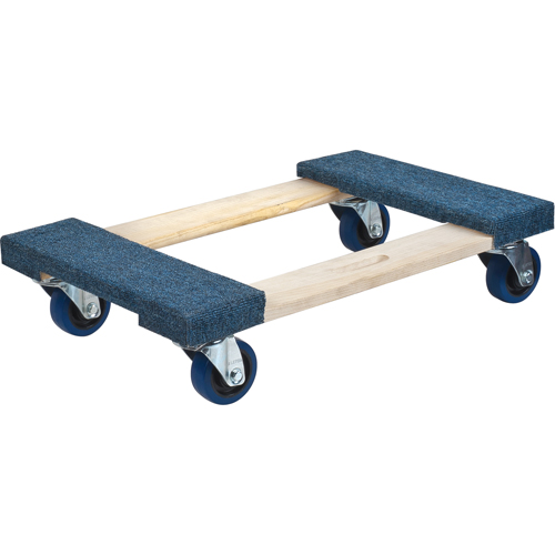 Carpeted Ends Hardwood Dolly, Wood Frame, 18" W x 24" L, 1400 lbs. Capacity Meunier Outillage Industriel