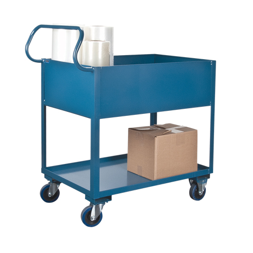 Deep Lipped Service Cart, 2 Tiers, 24" W x 47" H x 36" D, 1200 lbs. Capacity Meunier Outillage Industriel