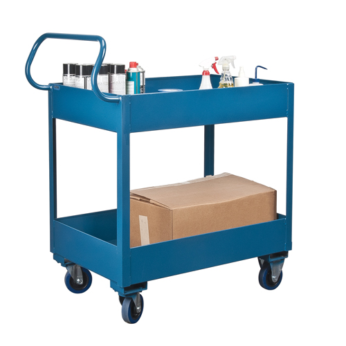 Chariots de service &agrave; bordure profonde, 2 Tiers, 24" la x 47" h x 36" p, Capacit&eacute; 1200 lb Meunier Outillage Industriel