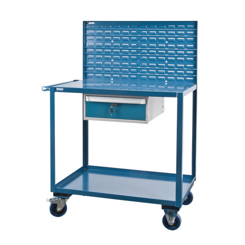 Mobile Service Cart, 2 Tiers, 24" W x 57" H x 40" D, 1200 lbs. Capacity Meunier Outillage Industriel