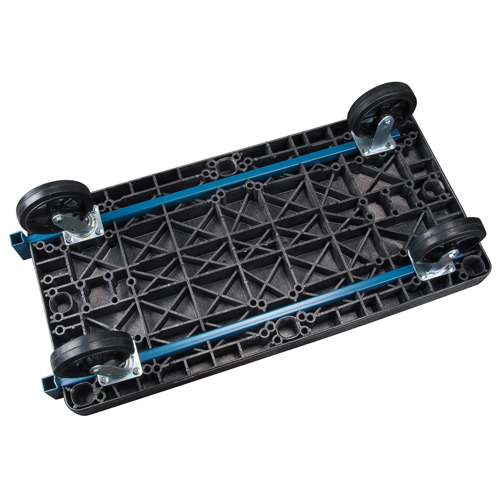 Plastic Platform Trucks, 48" L x 24" W, 2000 lbs. Cap., Mold-on Rubber Wheels Meunier Outillage Industriel