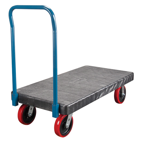 Plastic Platform Truck, 48" L x 24" W, 2500 lbs. Cap., Polyurethane Wheels Meunier Outillage Industriel