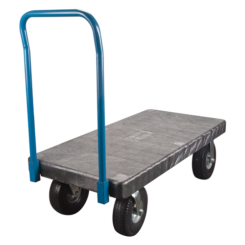 Plastic Platform Truck, 60" L x 30" W, 1000 lbs. Cap., Flat Free Wheels Meunier Outillage Industriel