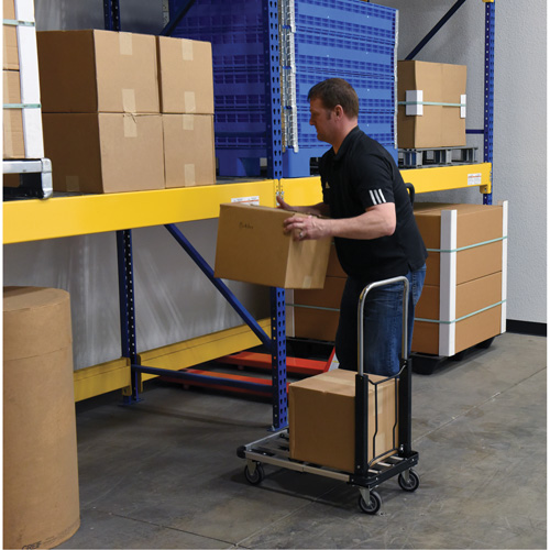 Fold-Up Platform Truck, Stainless Steel, 300 lbs., 28" L x 16" W, 33-1/2" High Meunier Outillage Industriel